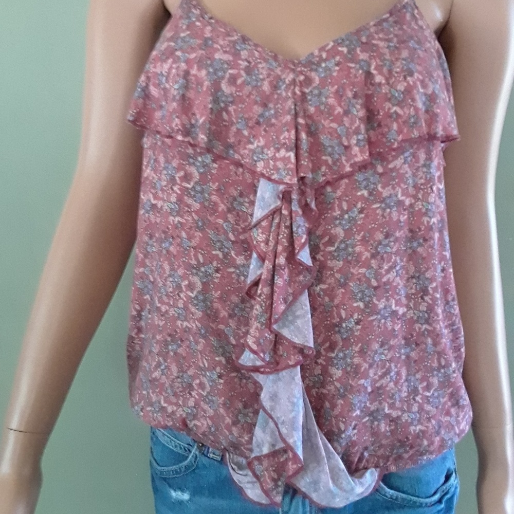 2/$15 - Floral Print Ruffle Tank - Picture 2 of 4